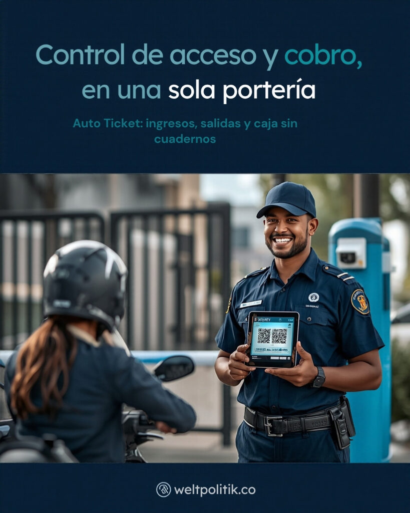 auto ticket porteria control acceso cobro